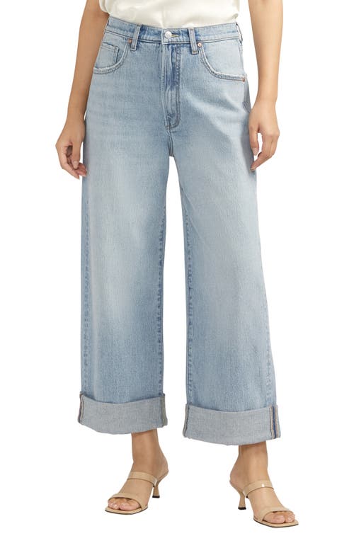 Silver Jeans Co. Baggy Crop Wide Leg Jeans in Indigo at Nordstrom, Size 28 26