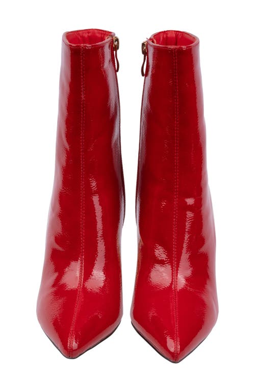 Lady Couture Crown Pointed Toe Bootie In Red