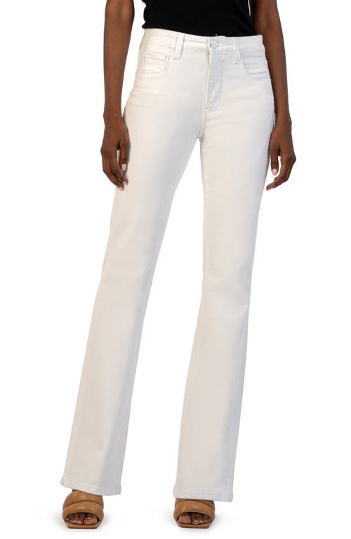 KUT from the Kloth Ana Fab Ab High Waist Flare Jeans Optic White at Nordstrom,