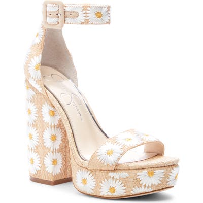 Jessica Simpson Caiya Block Heel Sandal, White