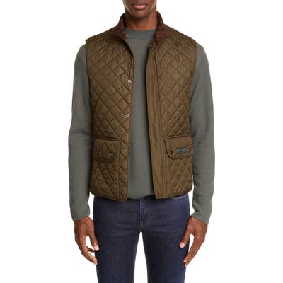 Belstaff Waistcoat Tech Quilted Vest, Green