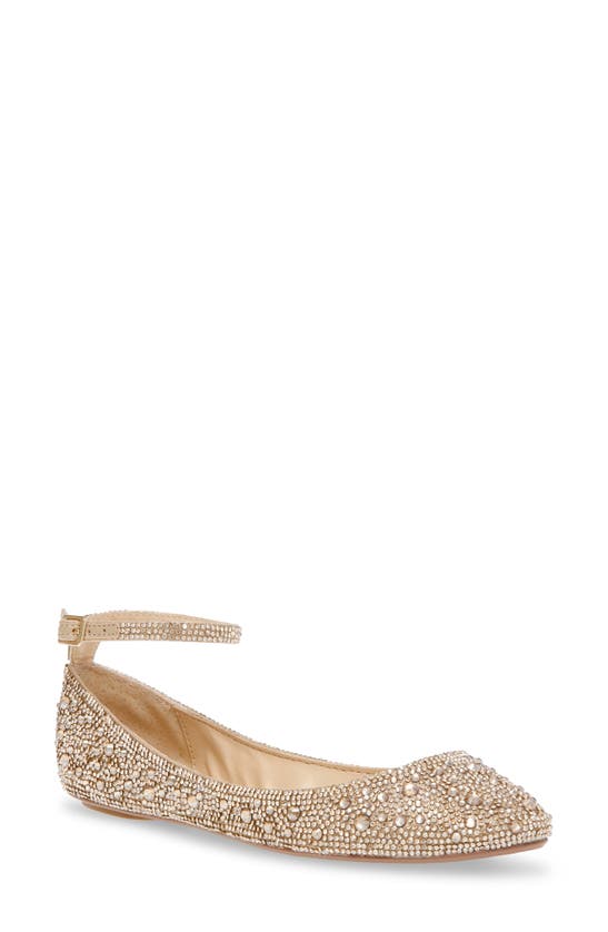 Betsey Johnson Women's Ace Ballet Evening Flat Women's Shoes In Light Gold