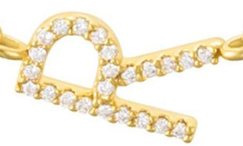 Adornia 14k Gold Plated Pave Cz Sideways Initial Anklet In Gold-r