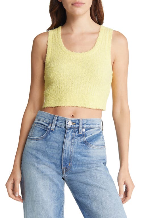 & Other Stories Bouclé Rib Wool Blend Crop Top in Yellow