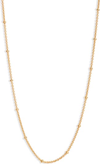 Monica Vinader 16-inch Fine Beaded Chain Gold