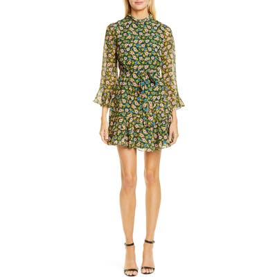 Saloni Marissa Metallic Fil Coupe Silk Blend Minidress