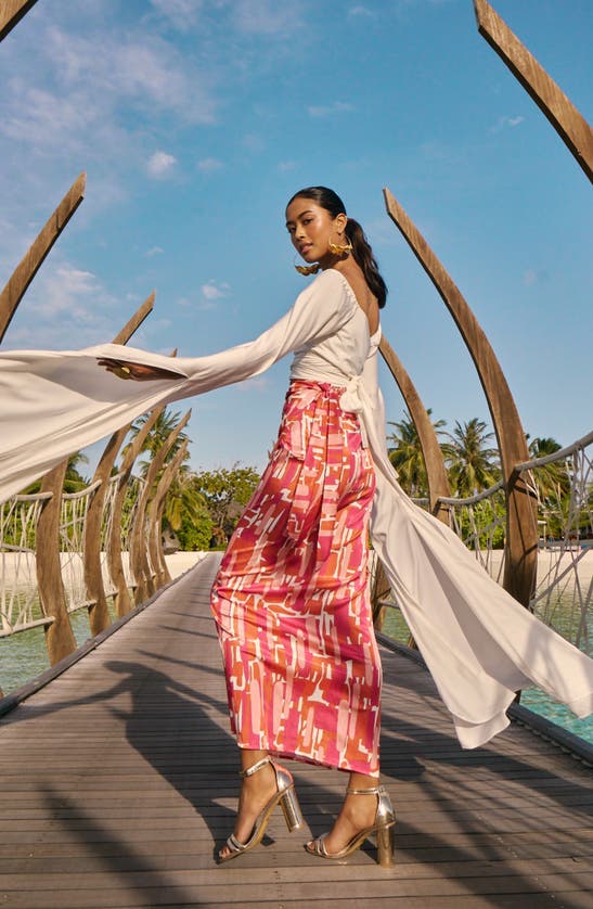 DIARRABLU DIARRABLU SEUR ATOLL PRINT WRAP SKIRT