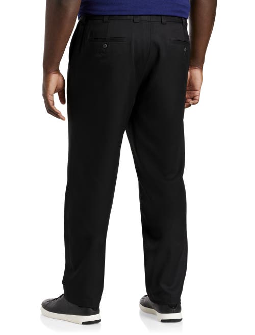 Shop Oak Hill By Dxl Microfiber Waist-relaxer Pants In Black