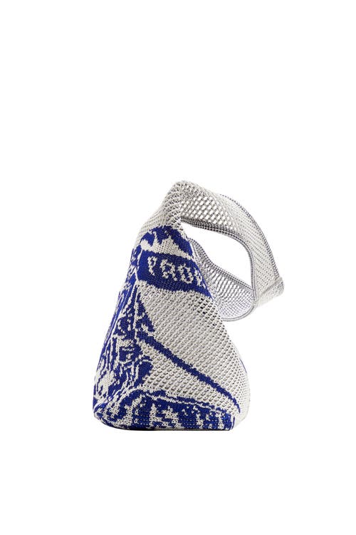 Burberry Large Crochet Ekd Tote Bag In White