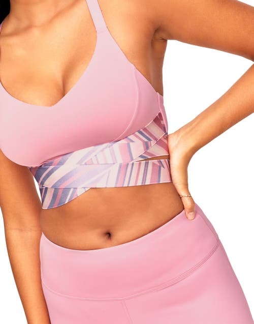 Shop Adore Me Maven Medium-impact Sports Bra In Stripe Pink