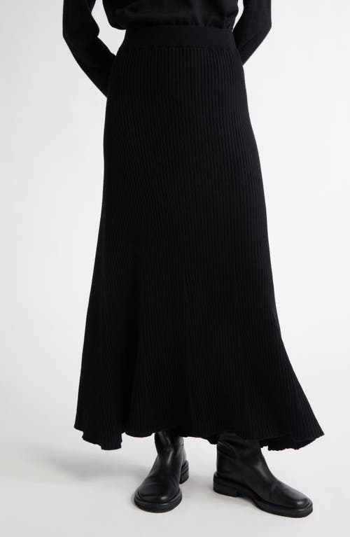 Johnstons Of Elgin Cashmere Rib A-line Sweater Skirt In Black