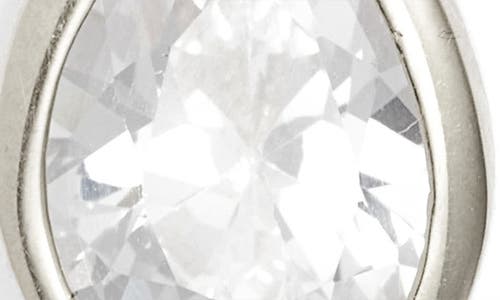 Shymi Pear Cubic Zirconia Bezel Pendant Necklace In Silver/white