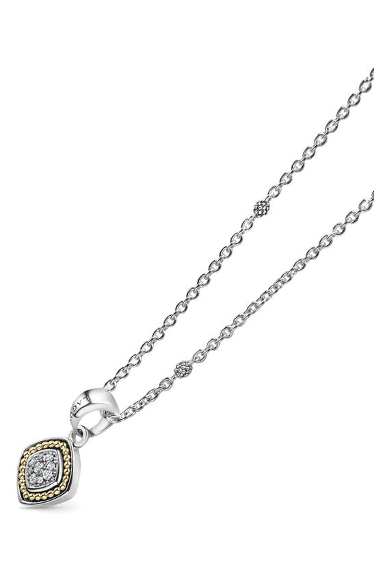 Shop Lagos Rittenhouse Diamond Pavé Pendant Necklace In Silver