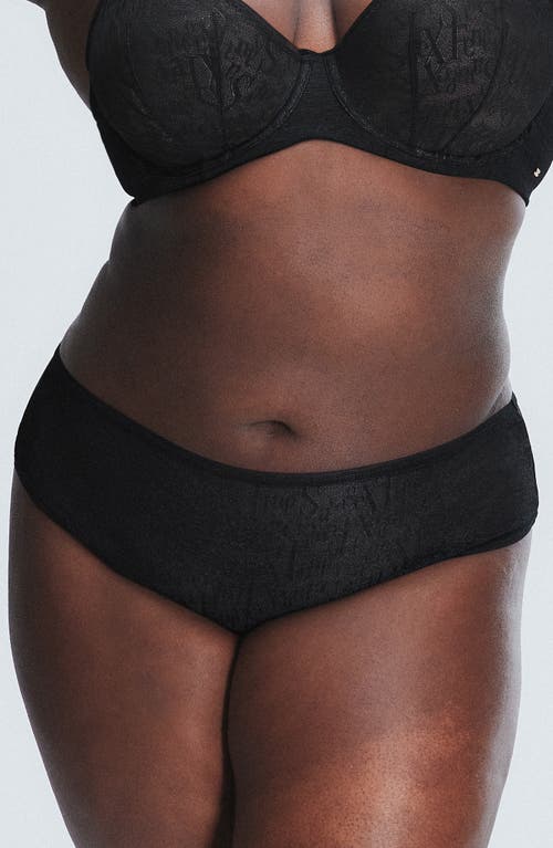 Savage X Fenty Signature Script Cheeky Briefs In Black Caviar