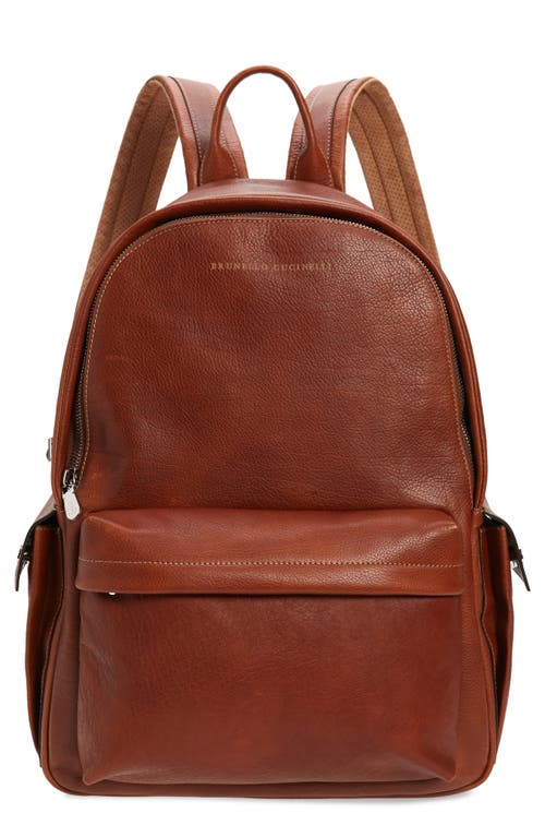 Leather Backpack in Brown