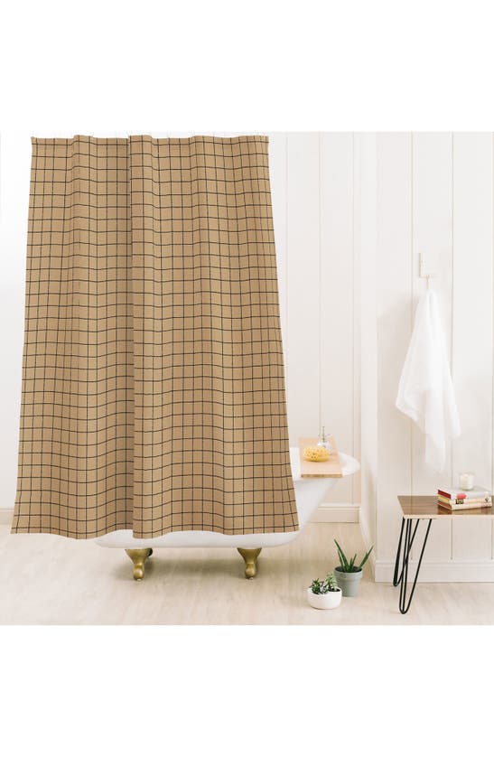Shop Deny Designs Kraft Grid Shower Curtain In Beige