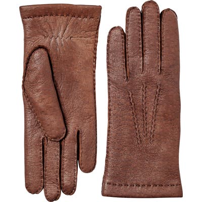 Hestra Peccary Leather Gloves, Size L (9) - Brown