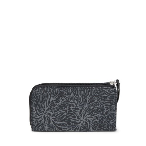 Baggallini Zip Around Rfid Wallet Wristlet In Midnight Blossom