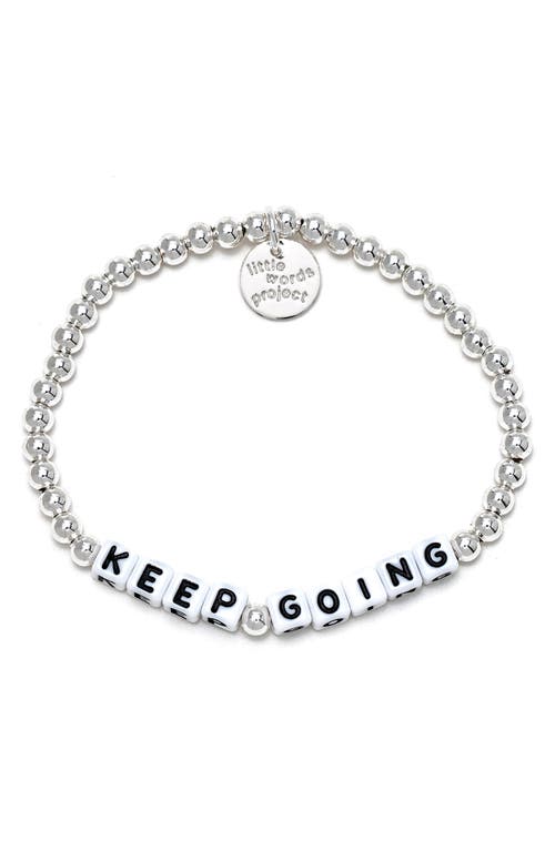 Little Words Project Keep Going Beaded Stretch Bracelet in Silver