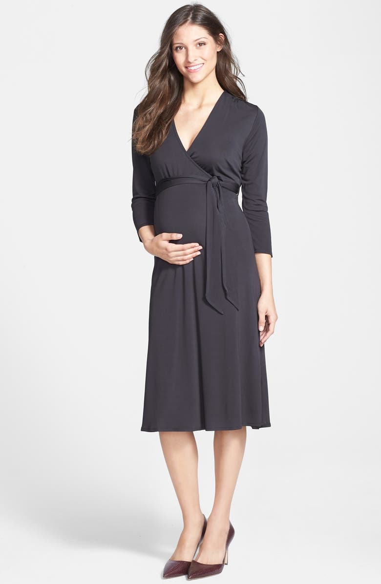 Eva Alexander Wrap V-Neck Maternity Dress | Nordstrom