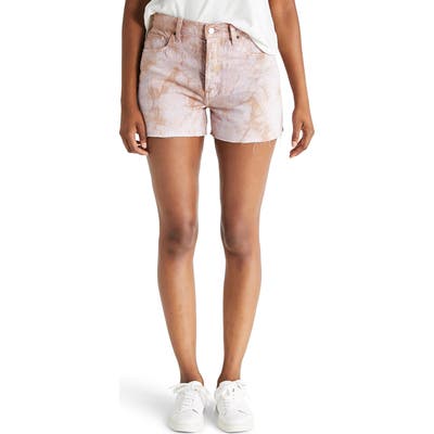 Etika Sydney High Waist Cutoff Denim Shorts, White