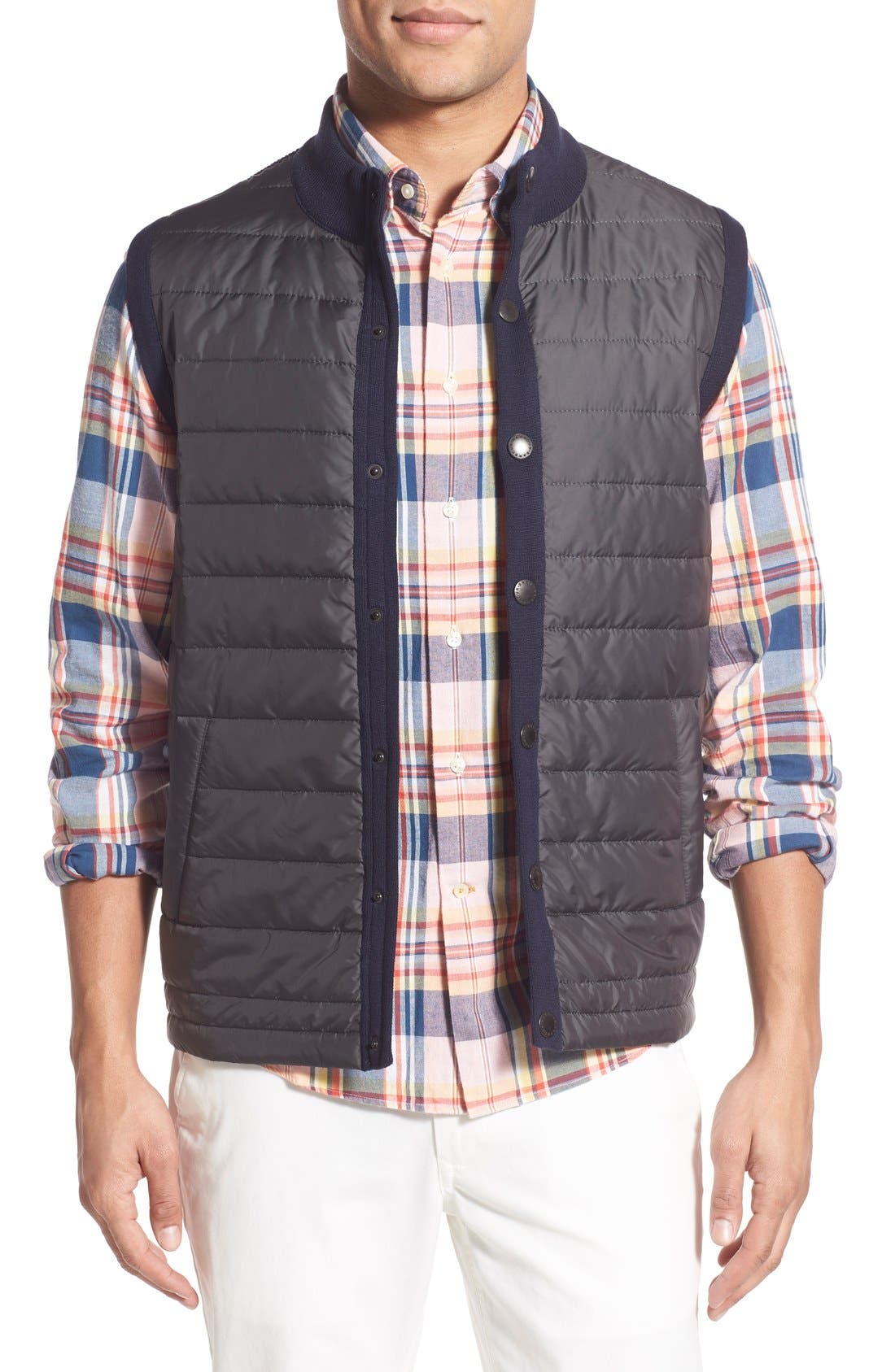 BARBOUR 'ESSENTIAL' TAILORED FIT MIXED MEDIA VEST,888242848549