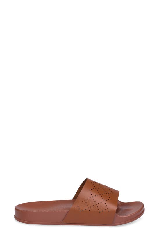 Gaahuu Perforated Slide Sandal In Brown
