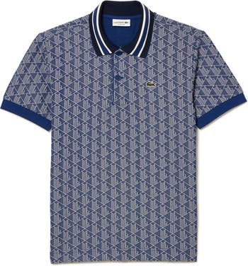 BOSS - Regular-fit polo shirt with monogram jacquard