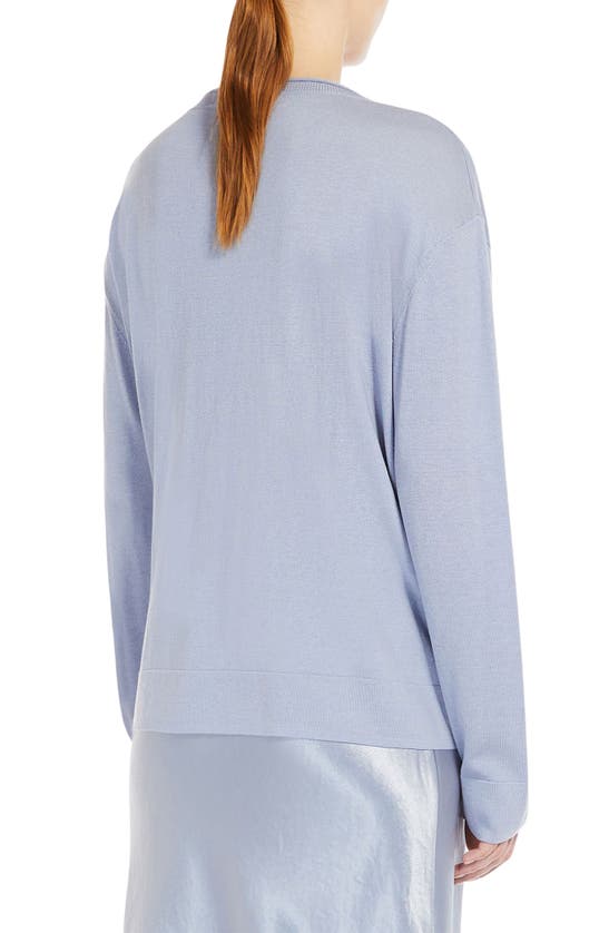 Shop Max Mara Pensile Crewneck Silk & Cotton Sweater In Light Blue