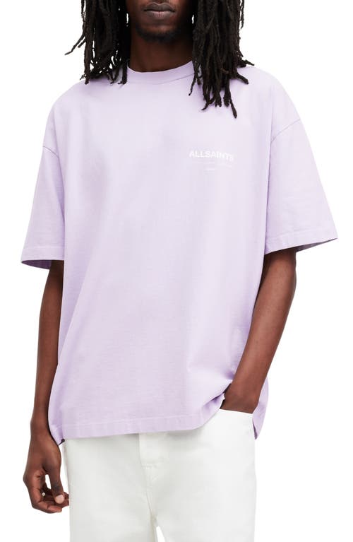 Shop Allsaints Access Oversize Graphic T-shirt In Sugared Lilac