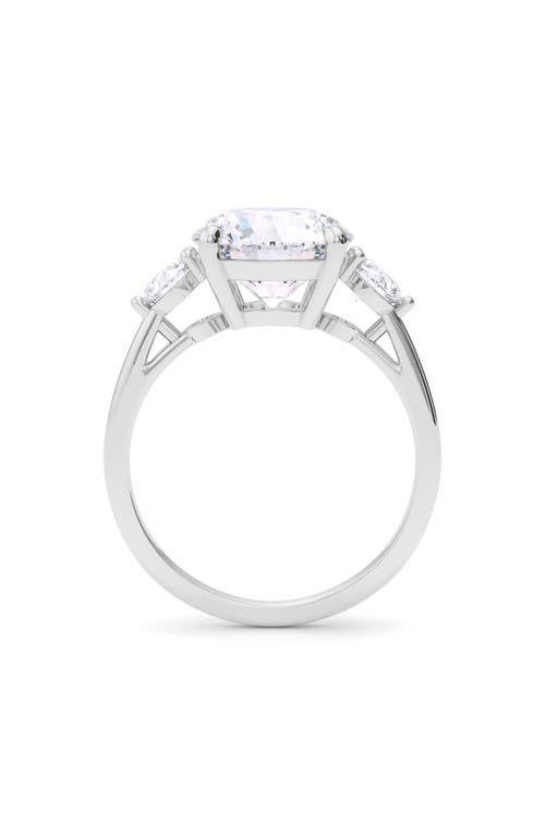 Hautecarat Three Stone Round Cut Lab Created Diamond Ring In 2.00ctw 18k White Gold