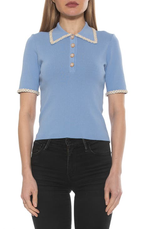 Collared Knit Short Sleeve Top