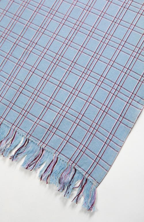 Archive New York Chiapas Plaid Handwoven Cotton Kitchen Towel In Blue