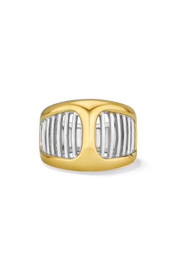 Judith Ripka Cielo Two-tone Band Ring In Gold