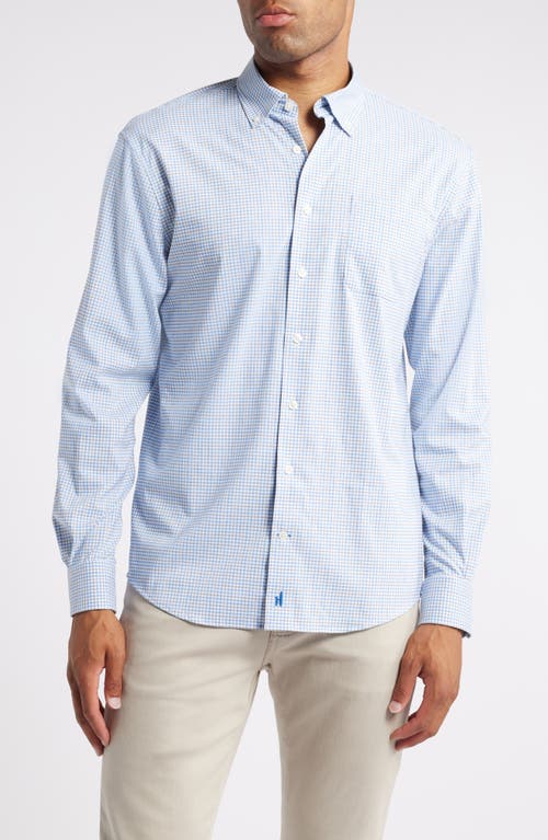 Shop Johnnie-o Shay Microcheck Performance Button-down Shirt In Navy