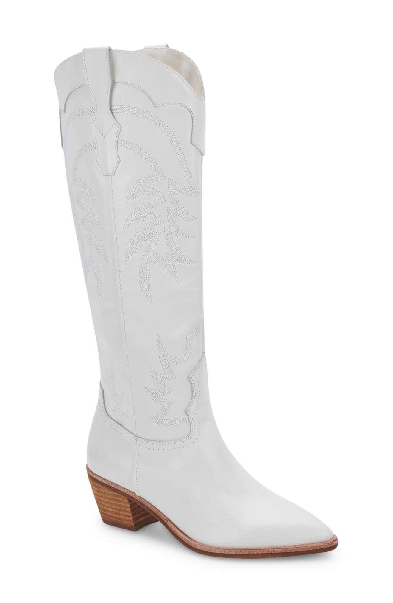 white knee high boots size 4