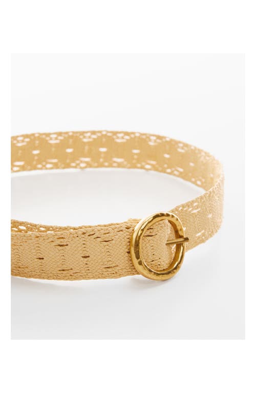 Shop Mango Woven Belt In Ecru