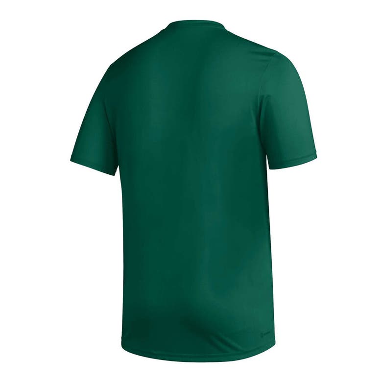 Shop Adidas Originals Adidas Green Miami Hurricanes 2023/24 Aeroready Homeland Plate Pregame T-shirt