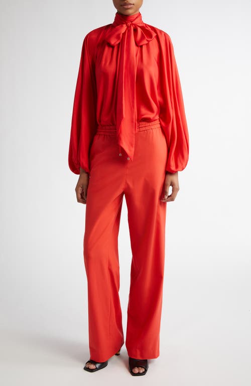 ZIMMERMANN ZIMMERMANN BATWING SLEEVE TIE NECK SILK TOP