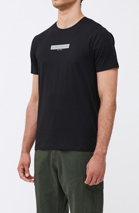 Shop French Connection Box Logo Organic Cotton Graphic T-shirt In Black