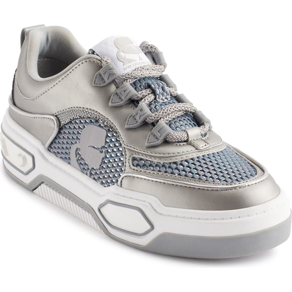 Karl Lagerfeld Paris Colden Sneaker In Grey/pewter