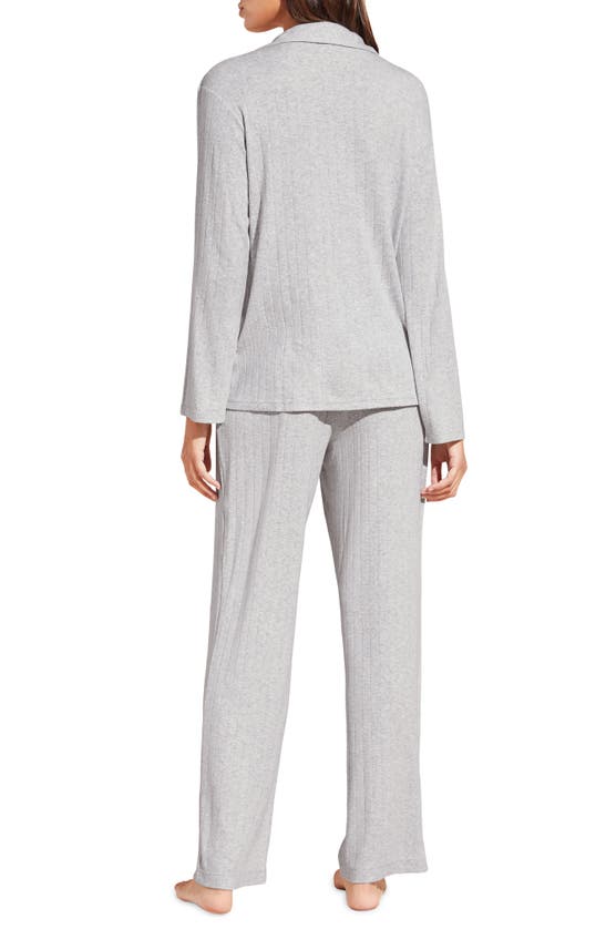 Shop Eberjey Giselle Rib Pajamas In Light Heather