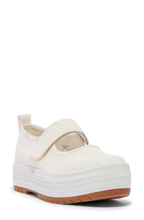 Keds ® Platform Mary Jane Sneaker In White Canvas
