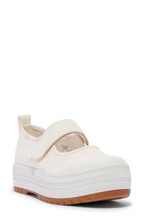 Keds Kid Infant Champion Lace Toe Cap T-strap Sneakers In White Canvas