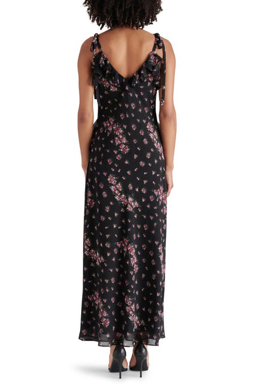 Shop Steve Madden Adalina Floral Ruffle Maxi Dress In Black Multi