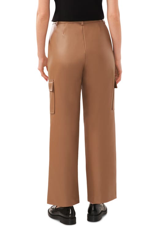 Shop Halogen ® Wide Leg Faux Leather Cargo Pants In Deep Taupe