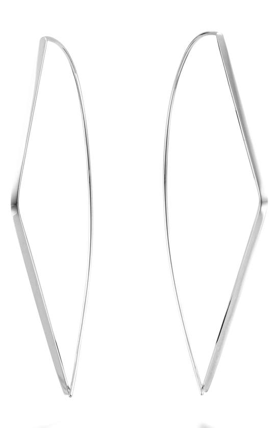 Lana Jewelry Angled Upside Down Hoop Earrings In White Gold