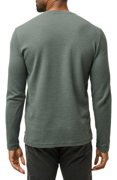 Travismathew Cloud Waffle Crewneck Tee In Dark Olive