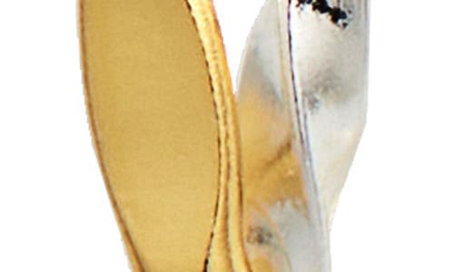 Shop Argento Vivo Sterling Silver Two-tone Crisscross Textured Hoop Earrings In Gold/silver