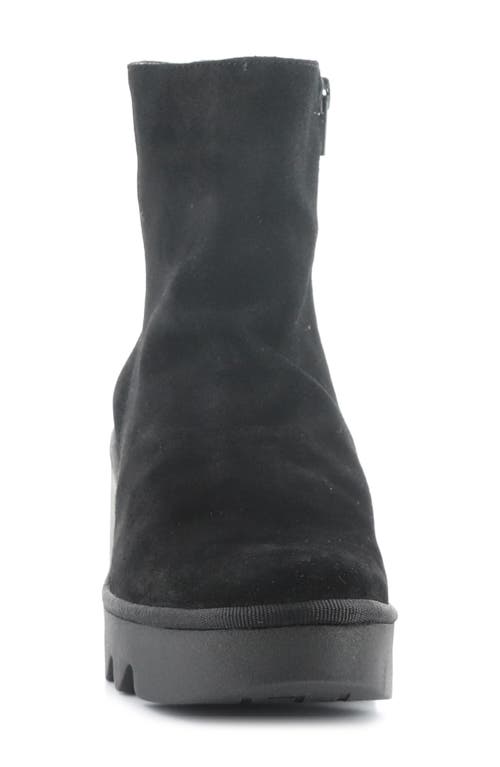 Shop Fly London Baan Platform Wedge Bootie In 004 Black Oil Suede